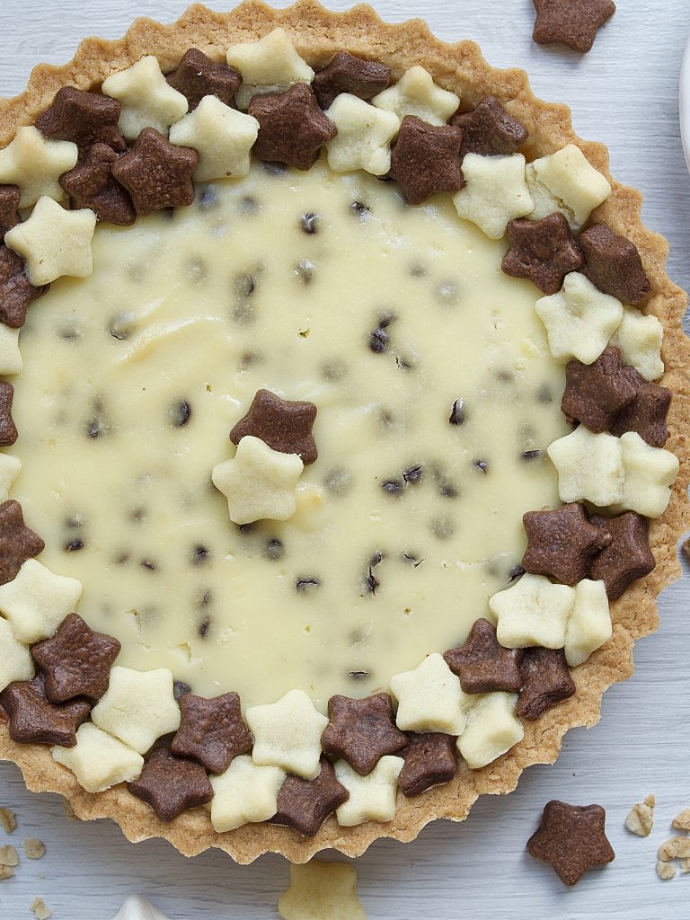 Crostata di Pasta frolla bicolore con Ricotta e Gocce di